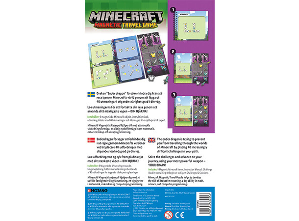 Minecraft Travel Game Reisespill Magnetic Travel Game 