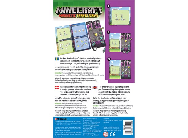 Minecraft Travel Game Reisespill Magnetic Travel Game Gamezone no