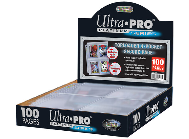 Plastficka 4 Pocket Toploader - 100 st Ultra Pro Platinum Page 