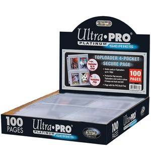 Plastlomme 4 Pocket Toploader - 100 stk Ultra Pro Platinum Page 