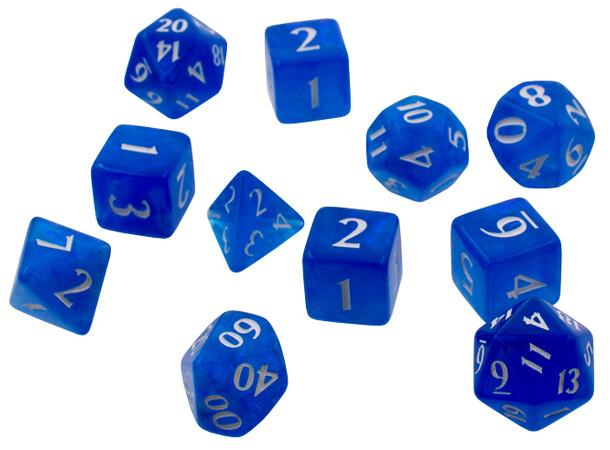 RPG Dice Set Eclipse 11 Pacific Blue Tärningsset för rollspel 
