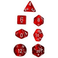 RPG Dice Set Röd/Vit - 7 st Chessex 23074 Translucent Red/White