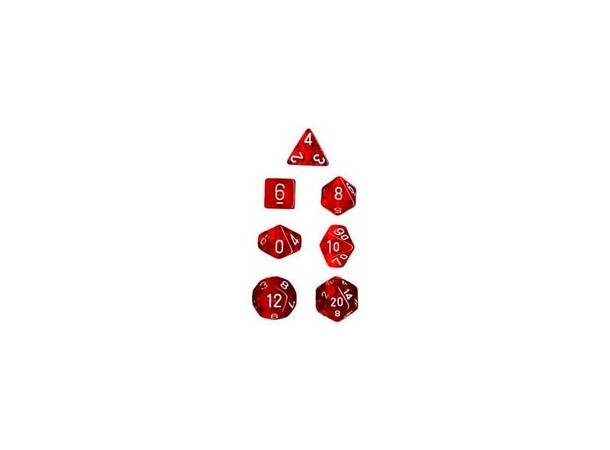 RPG Dice Set Röd/Vit - 7 st Chessex 23074 Translucent Red/White 