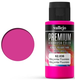 Vallejo Premium Fluo Magenta 60ml Premium Airbrush Color - Fluorescent 