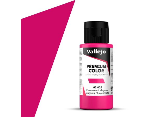 Vallejo Premium Fluo Magenta 60ml Premium Airbrush Color - Fluorescent 