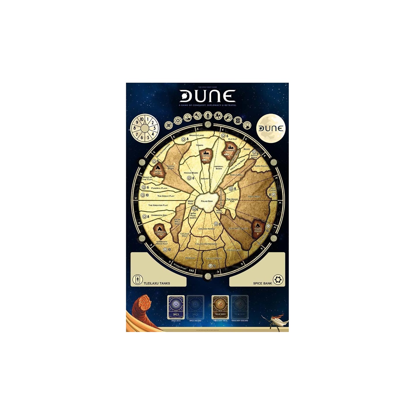 Dune Game Mat 91 x 60 cm Til Dune Brettspill - 2019 utgave