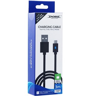 3 Meter USB-C Charge Cable PS5 Playstation 5 ladekabel 