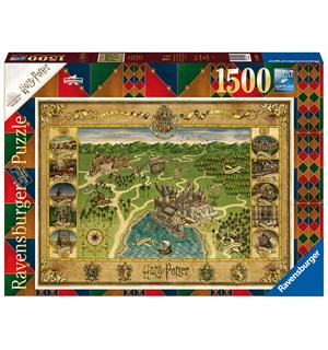 Galtvort Kart 1500 biter Puslespill Harry Potter Ravensburger Puzzle 