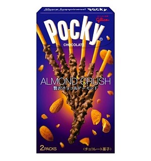 Pocky Almong Crush Choc 46g 14 sticks 2 pakker a 7 sticks 