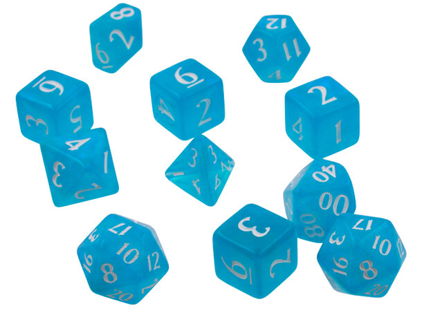 RPG Dice Set Eclipse 11 Sky Blue Tärningsset för rollspel 