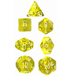 RPG Dice Set Gul/Vit - 7 st Chessex 23072 Translucent Yellow/White