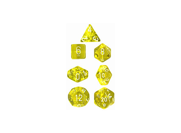 RPG Dice Set Gul/Vit - 7 st Chessex 23072 Translucent Yellow/White 