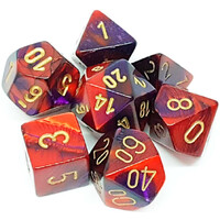 RPG Dice Set Lila-Röd/Gull - 7 st Chessex 26426 Gemini Purple-Red/Gold