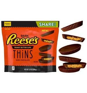 Reeses Dark Peanut Butter Cup Thins 208 Mørk Sjokolade fylt med peanøttsmør 