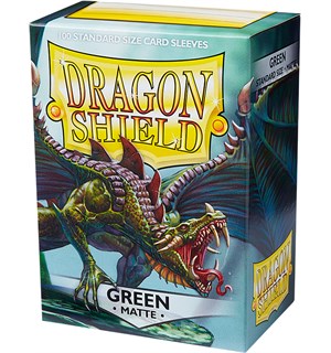 Sleeves Matte Green x100 - 63x88 m/box Dragon Shield Kortbeskyttere med deckbox 