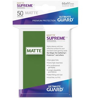 Sleeves Supreme Matte Grønn x50 66x91 Ultimate Guard Kortbeskytter/DeckProtect 