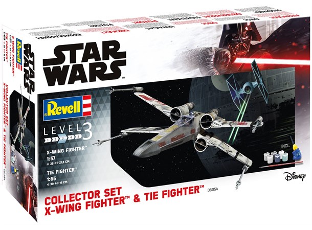 Star Wars X-Wing Fighter + Tie Fighter Revell 1:57/1:65 - 19cm/15cm