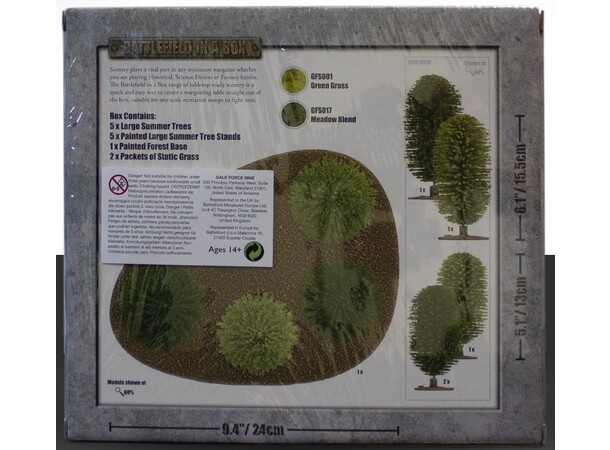 Terreng Large Summer Wood 15cm Ferdigmalt - Battlefield in a Box