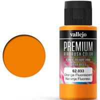 Vallejo Premium Fluo Orange 60ml Premium Airbrush Color - Fluorescent