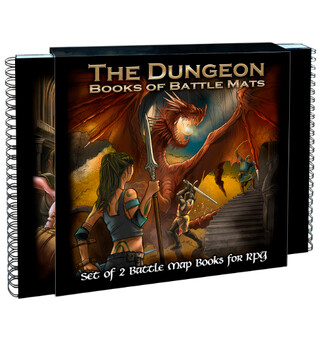 Book Of Battlemats DUNGEON - 80 sider Spiralinnbundet - 2,5 cm rutenett