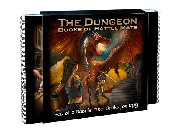 Book Of Battlemats DUNGEON - 80 sidor Spiralbunden - 2,5 cm rutnät 