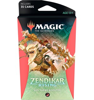 Magic Zendikar Rising Theme Red Theme Booster - 35 røde kort 