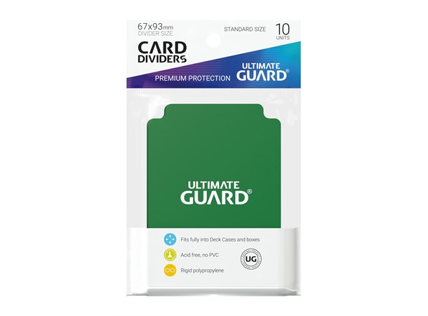 Plast Card Dividers Grønn 10 stk 10 kort-delere til Deck Boxer og Cases