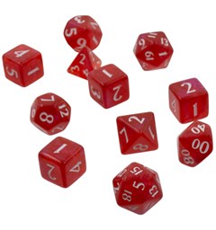 RPG Dice Set Eclipse 11 Apple Red Terninger til rollespill - 11 stk