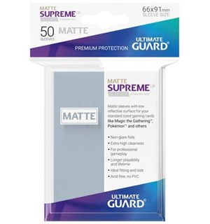 Sleeves Matte Klar 50 stk 66x91 Ultimate Guard Kortbeskytter/DeckProtect 