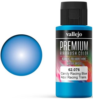 Vallejo Premium Candy Racing Blue 60ml Premium Airbrush Color - Candy 