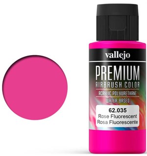 Vallejo Premium Fluo Rose 60ml Premium Airbrush Color - Fluorescent 