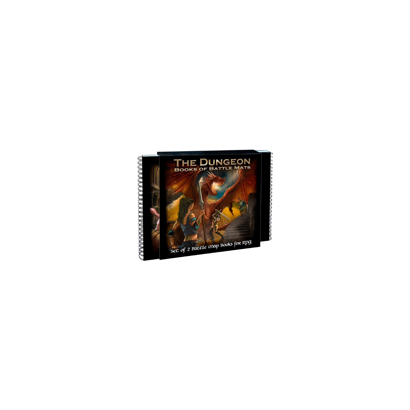 Book Of Battlemats DUNGEON - 80 sider Spiralinnbundet - 2,5 cm rutenett