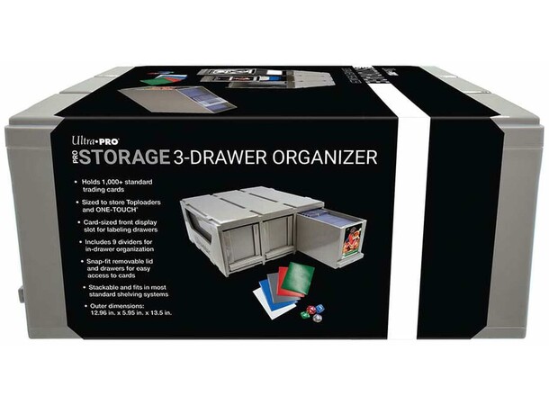 PRO Storage 3 Drawer Organizer Ultra Pro - plass til 1000+ samlekort 