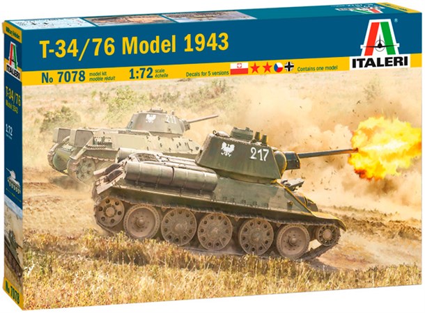 T-34/76 Model 1943 Italeri 1:72 Byggesett