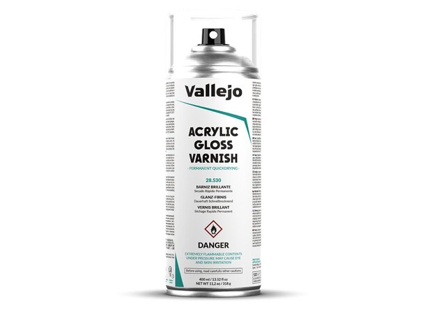 Vallejo Acrylic Gloss Varnish 400ml Blank Klarlakk Sprayboks 