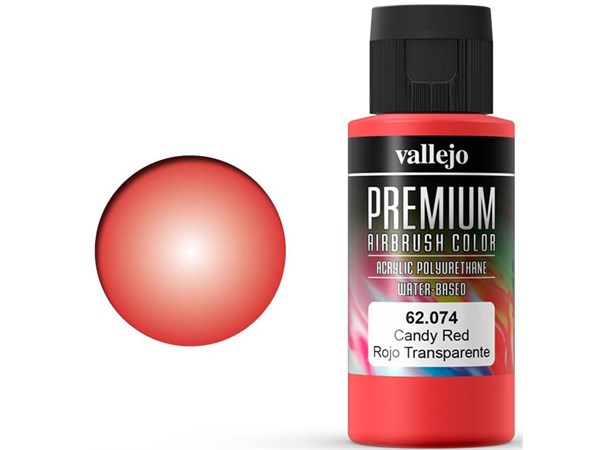 Vallejo Premium Candy Red 60ml Premium Airbrush Color - Candy