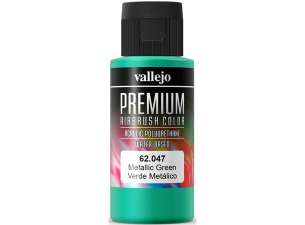 Vallejo Premium Metallic Green 60ml Premium Airbrush Color - Metallic