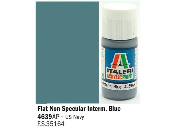 Akrylmaling Flat Non Specular Inter Blue Italeri 4639AP - 20 ml