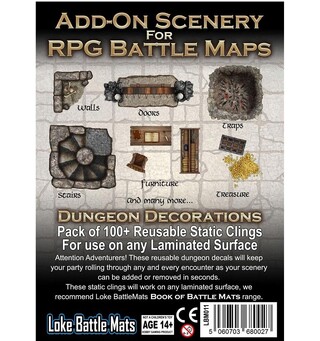Book Of Battlemats ADD-ON Dungeon Decor Klistremerker til Book of Battlemats