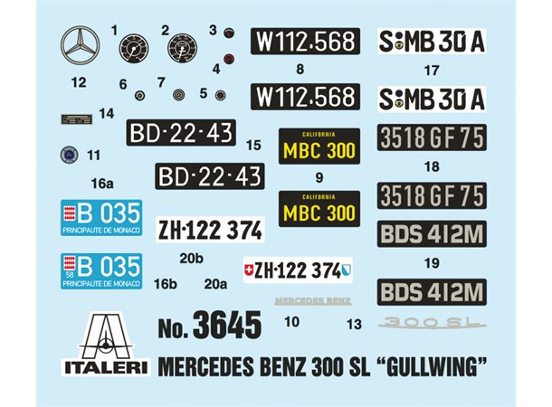 Mercedes-Benz 300 SL Gullwing Italeri 1:24 Byggesett