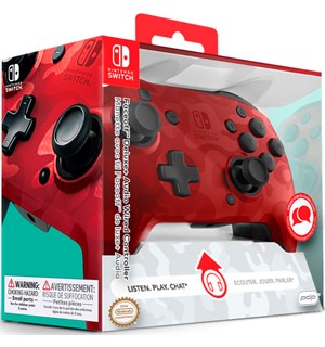 Nintendo Switch Controller Camo Red Faceoff Deluxe - m/ audio jack inngang 
