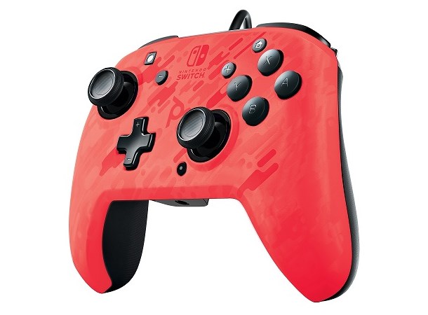 Nintendo Switch Controller Camo Red Faceoff Deluxe - m/ audio jack inngang