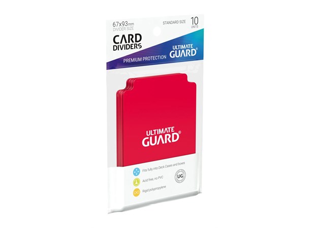 Plast Card Dividers Rød 10 stk 10 kort-delere til Deck Boxer og Cases
