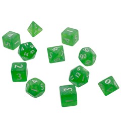 RPG Dice Set Eclipse 11 Lime Green Terninger til rollespill - 11 stk