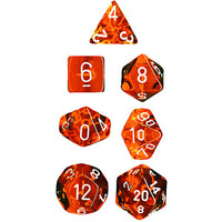 RPG Dice Set Orange/Vit - 7 st Chessex 23073 Translucent Orange/White