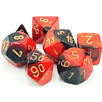 RPG Dice Set Svart-Röd/Gull - 7 st Chessex 26433 Gemini Black-Red/Gold