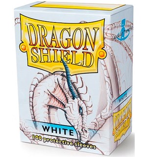 Sleeves Classic White x100 - 63x88 m/box Dragon Shield Kortbeskyttere med deckbox 