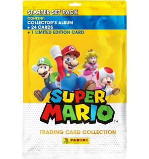 Super Mario TCG Starter Pack Album + 24 kort + 1 Lim Ed kort 