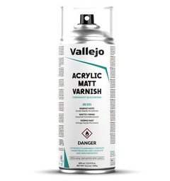 Vallejo Acrylic Matt Varnish 400ml Spray Klarlakk - Beskytt akrylmalte modeller
