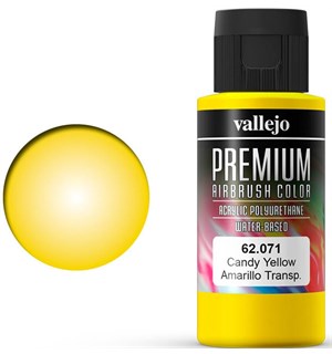 Vallejo Premium Candy Yellow 60ml Premium Airbrush Color - Candy 